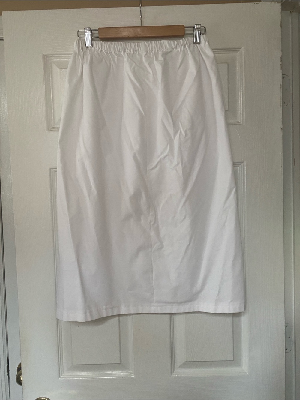 Handmade White Cotton Midi Skirt